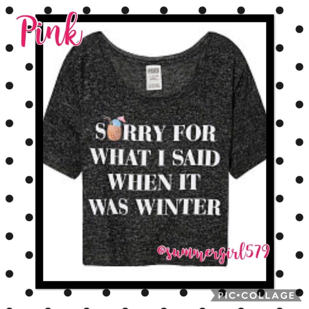 VS Pink Crop Cozy Sleep Tee